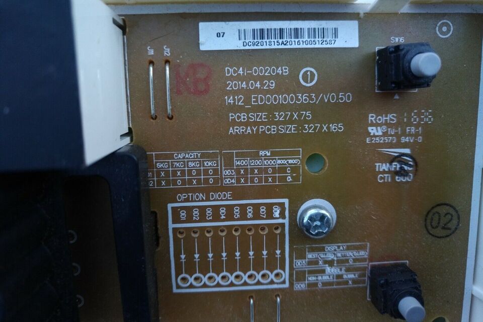 SAMSUNG WASHING MACHINE WF80F5E2W4X PCB DC94-06268A DC92-01690W £15 REFUND