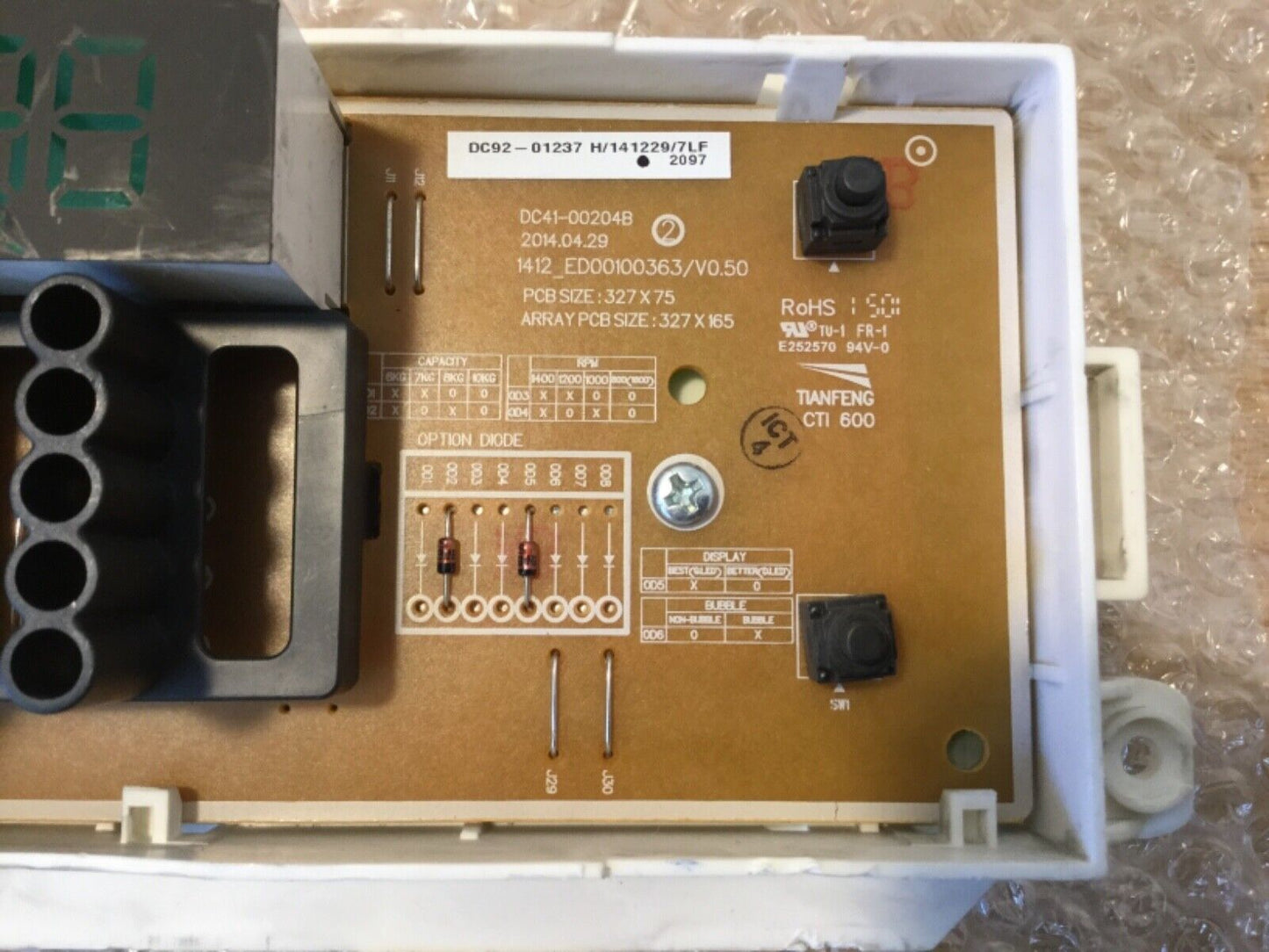 SAMSUNG WF70F5E0Q4W WASHING MACHINE DISPLAY & POWER PCB DC92-01237H DC92-01238L £15 REFUND