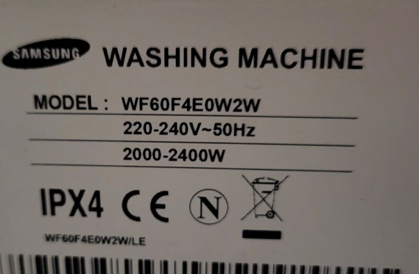 SAMSUNG WF60F4E0W2W WASHING MACHINE DISPLAY & POWER PCB DC92-01238A £15 REFUND